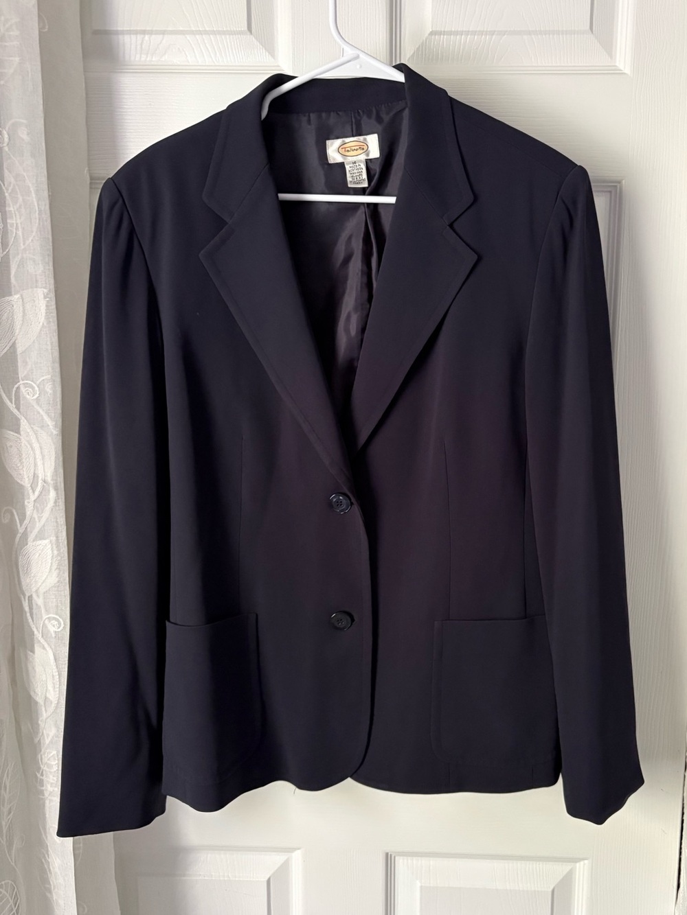 Talbots Blazer Womens plus Size 16 Dark Navy Two Button Notch Lapel Fully Lined